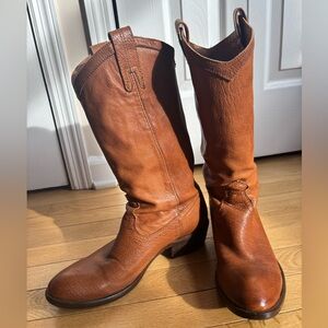 Frye Cognac Leather Heeled Boots